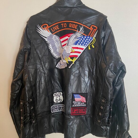 Leather Motorcycle Jacket - Picture 1 of 16